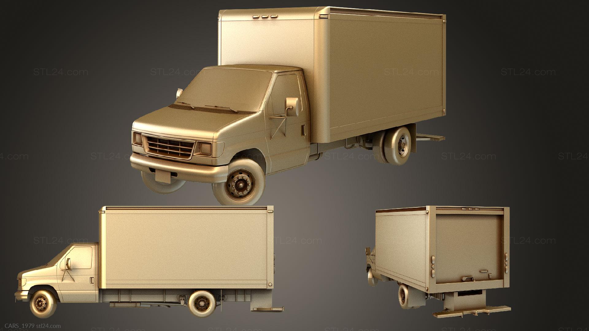 Vehicles Industrial van box truck, CARS_1979. 3D stl model for CNC